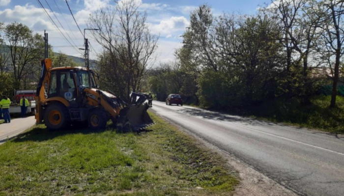 Félpályás útzár