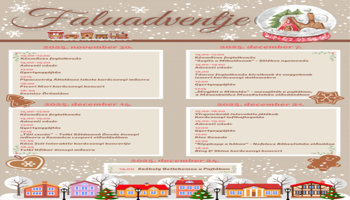 Faluadventje - íme, az idei programok!
