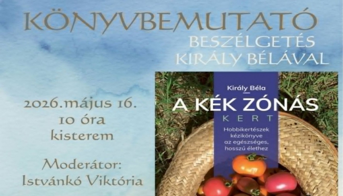 A kék zónás kert - könyvbemutató