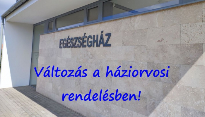Szabadság miatti változás a háziorvosi rendelésben