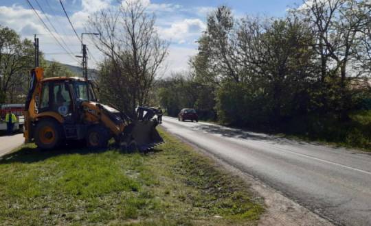 Félpályás útzár