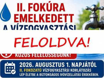 Vízkorlátozás - feloldva!