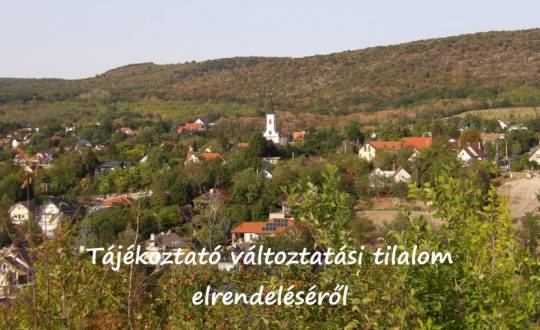 Tájékoztatás változtatási tilalom elrendeléséről